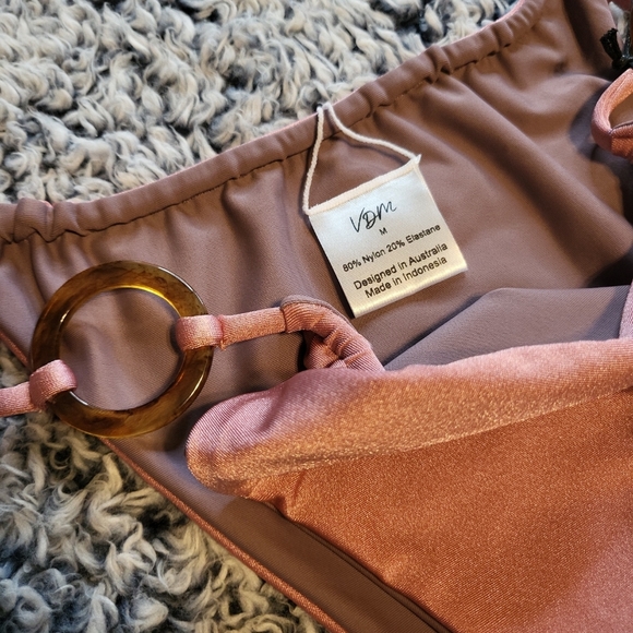 VDM The Label Ziggy Reversible Bikini Bottoms - Metallic/Matte Pink Rose - M - Picture 9 of 16